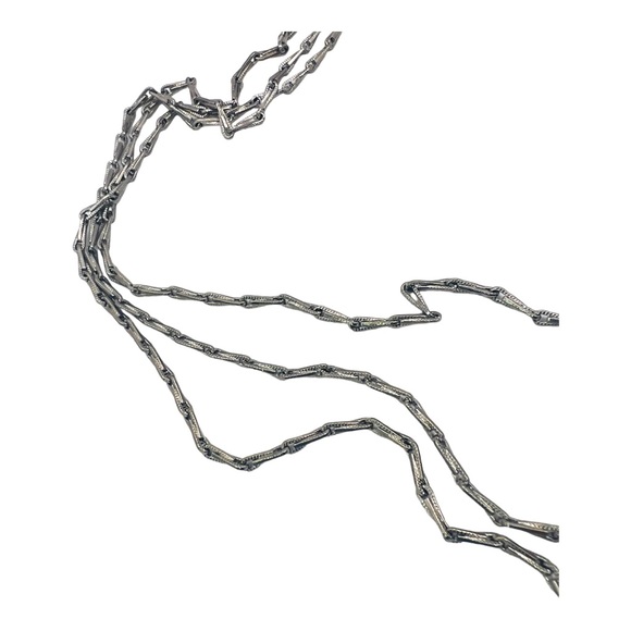 Citrine Sea Glass & Broken China Artisan Pendant Vintage Triple Chain Necklace - Picture 11 of 16